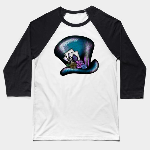 Glitter Magic Hat Baseball T-Shirt by DeneboArt